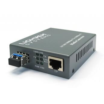 MC-LX-MC Lightem Systems LX-MC 10/100/1000Base-T to SFP Media Converter External power supply